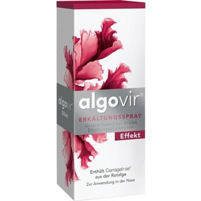 Algovir spray packaging with pink floral design on a white background
