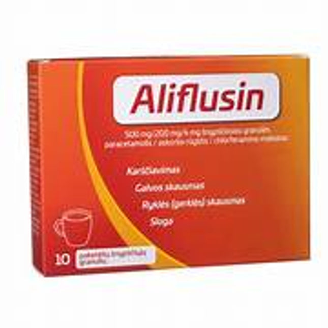 Aliflusin packaging with red and white design on a white background