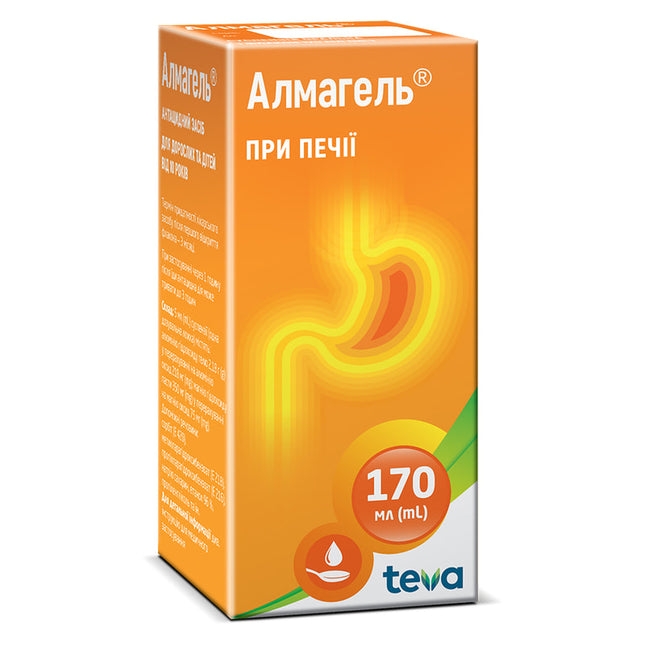 Almagel Oral Suspension, 170 ml  Antacid Suspension for Heartburn, Acid Reflux & Stomach Discomfort
