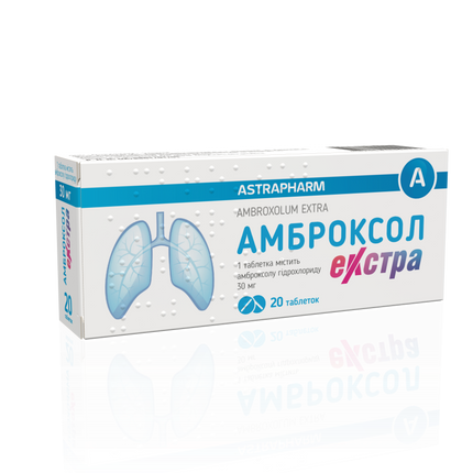 Astrapharm Ambroxolum Extra packaging on a white background