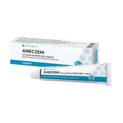 Aneczem tube and packaging on a white background