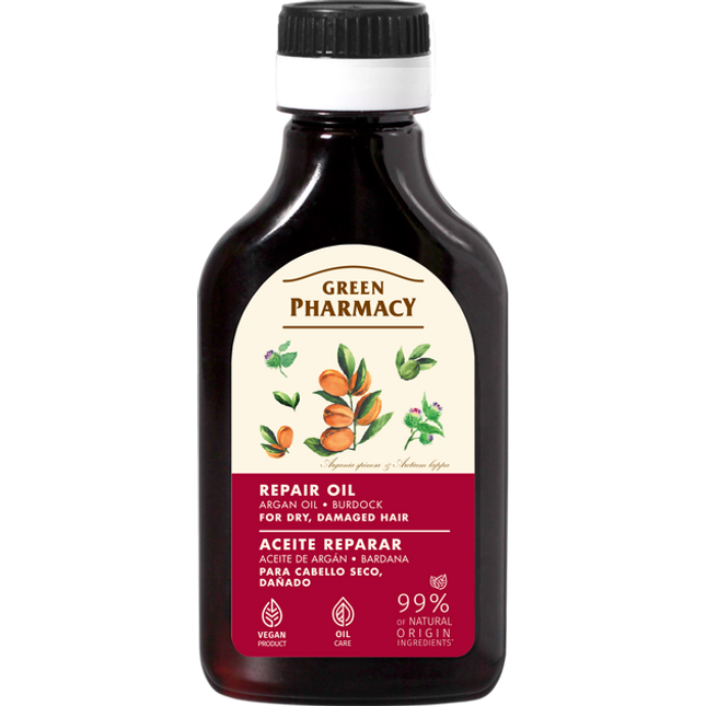 Green Pharmacy Repair Oil with Argan & Burdock, 100 ml