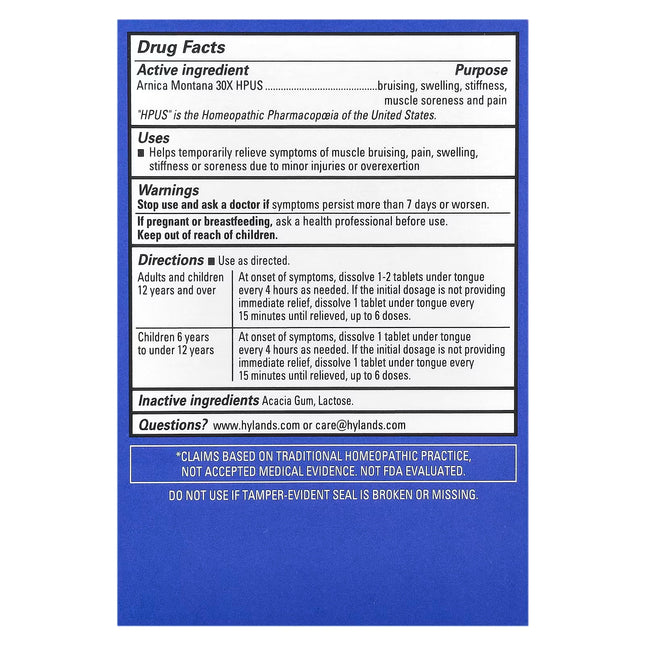 Hyland’s Naturals Arnica 30X Quick-Dissolving Tablets (Гомеопатические таблетки с арникой)