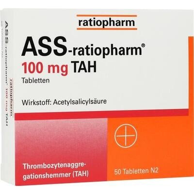 Ass-ratiopharm 100 mg TAH Tablets – Acetylsalicylic Acid, 50 Tablets