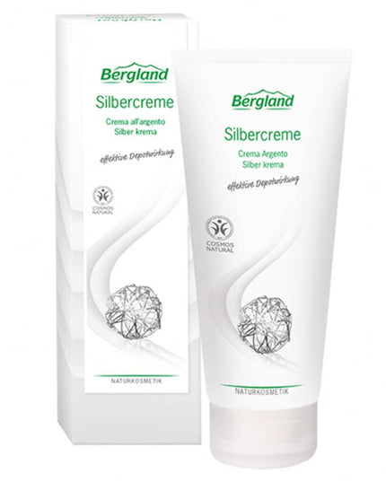 Two tubes of Bergland Silbercreme cream on a white background