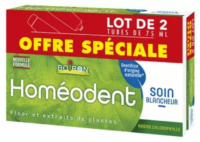 Pasta de dientes Boiron Homéodent Whiteness Care con clorofila 2 x 75 ml