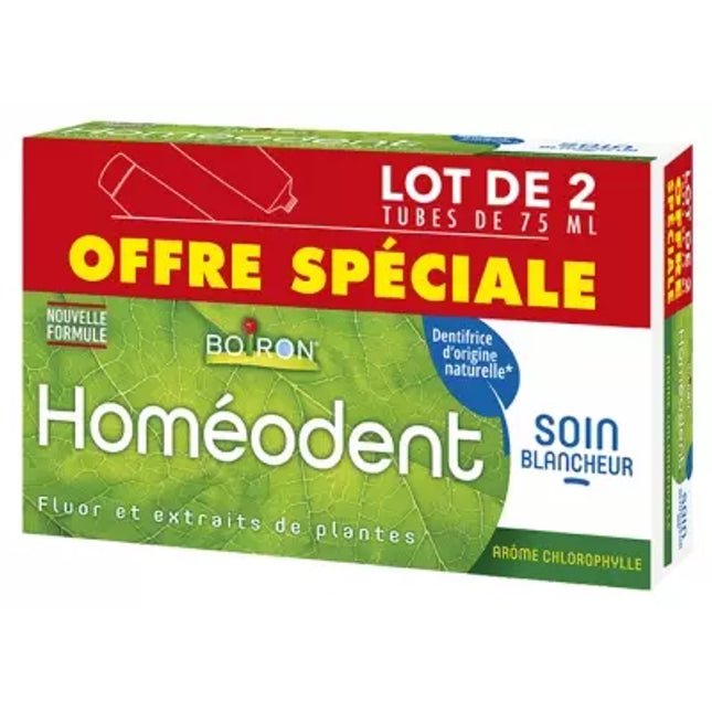 Зубная паста Boiron Homéodent Whiteness Care с хлорофиллом 2x75 мл