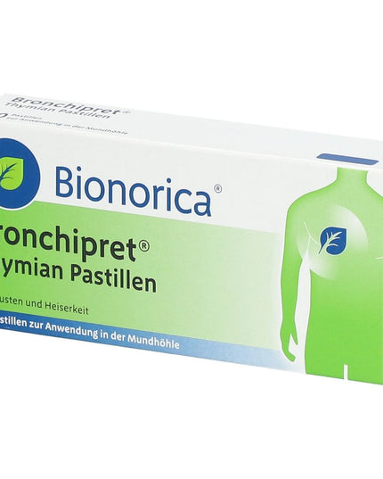 Bionorica Bronchipret Thymian Pastillen packaging on a white background