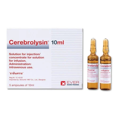 Cerebrolysin is a neuropeptide preparation designed to support neurological health and cognitive function. This pharmaceutical-grade solution contains biologically active neuropeptides that work in harmony with your body's natural processes.


