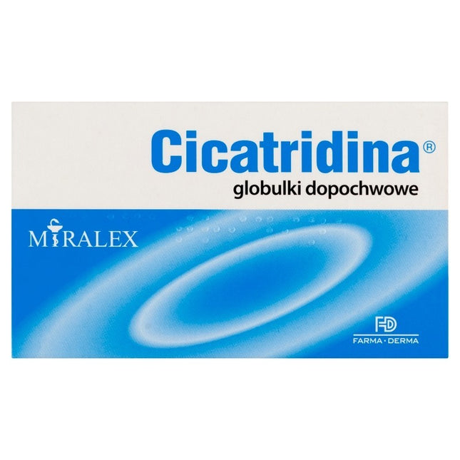 Cicatridina eye drops packaging with Mira lex branding on a white background