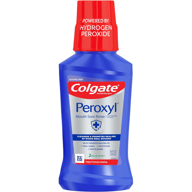 colgate peroxyl, peroxyl mouth sore rinse, antiseptic mouth rinse, alcohol free mouthwash, hydrogen peroxide mouthwash, mouth sore rinse, canker sore rinse, oral wound cleanser, oral antiseptic, mouth ulcer rinse, gum irritation relief, mouth burn relief, oral care, mouthwash, alcohol free rinse, mild mint mouthwash, colgate mouthwash, 250 ml mouthwash, ополаскиватель для полости рта, colgate peroxyl, перекись водорода, средство от язв во рту, средство от афт, антисептический ополаскиватель, уход за полость