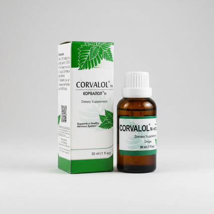 corvalol n, corvalol drops, corvalol n drops, corvalol 30 ml, calming drops, nervous tension, stress support, relaxation support, sleep support, mild insomnia support, nervous system support, antispasmodic drops, intestinal spasm, autonomic nervous system, calming oral drops, european pharmacy, корвалол, корвалол н, корвалол капли, успокоительные капли, нервное напряжение, стресс, бессонница, сон, успокоительное, спазмы кишечника, нервная система, corvalol gotas, gotas calmantes, estrés, tensión nerviosa, a