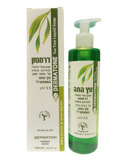 Dermatone Tea Tree Liquid Soap with packaging on a white background