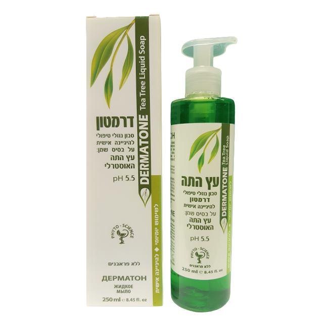 Dermatone Tea Tree Liquid Soap with packaging on a white background