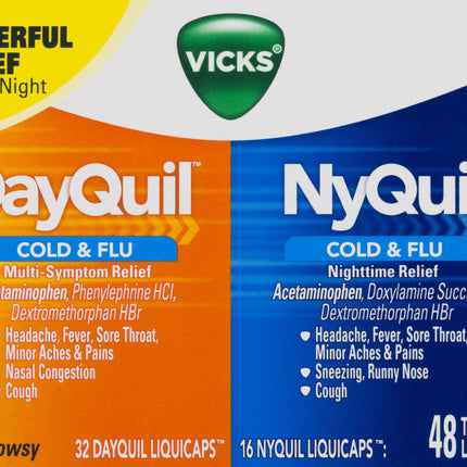 dayquil, nyquil, vicks dayquil, vicks nyquil, cold and flu relief, cough suppressant, fever reducer, nasal congestion relief, daytime cold medicine, nighttime cold medicine, викс, дейквил, найквил, средство от простуды, средство от гриппа, жаропонижающее, от кашля, от заложенности носа, дневное лекарство от простуды, ночное лекарство от простуды, dayquil, nyquil, medicamento para resfriado, alivio de gripe, reductor de fiebre, supresor de tos, alivio de congestión nasal, medicina diurna, medicina nocturna, 