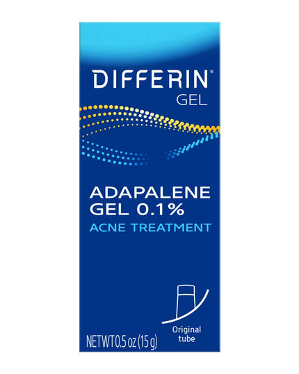 Differin Retinoid Adapalene Gel 0.1% Acne Treatment, 15 g