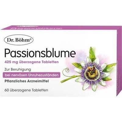 Dr. Böhm Passionsblume 425 mg Dragees, 60 ct  Herbal Passionflower Tablets for Stress Relief & Nervous System Support