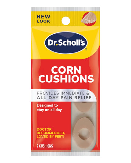 dr scholl's corn cushions, corn cushions, non medicated corn pads, foot cushions, corn pain relief, foot care, corn protection, foam corn cushions, self stick foot pads, shoe pressure relief, friction relief, callus care, foot pain relief, cushion pads, dr scholls foot care, corn treatment accessories, подушечки от мозолей, защита мозолей, уход за стопами, мягкие подушечки для ног, средство от натоптышей, cuidado de callos, almohadillas para callos, alivio de presión, cuidado de los pies, protección contra 