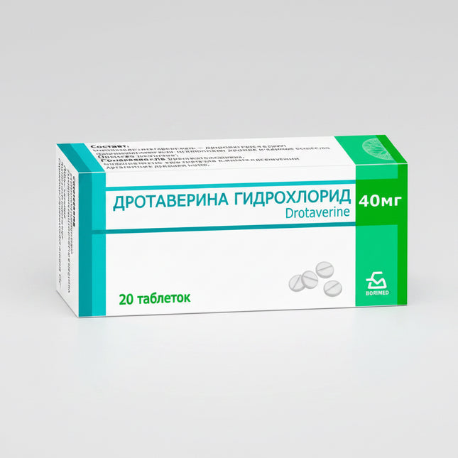 Drotaverin is a smooth-muscle antispasmodic medication used to help relieve spasms and pain affecting the gastrointestinal tract, biliary system, urinary tract, and reproductive organs. It works by relaxing smooth muscle fibers, reducing spasm-related discomfort without sedative effects on the central nervous system.