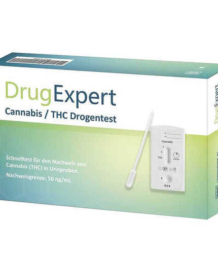 DrugExpert Cannabis/THC drogertest packaging on a white background