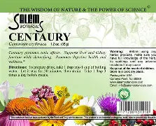 Back label of a bottle with text and images of flowers and herbs.