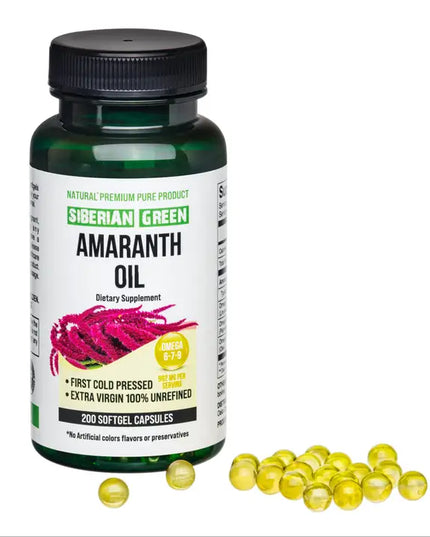 Siberian Green Amaranth Seed Oil Capsules 200 Softgels