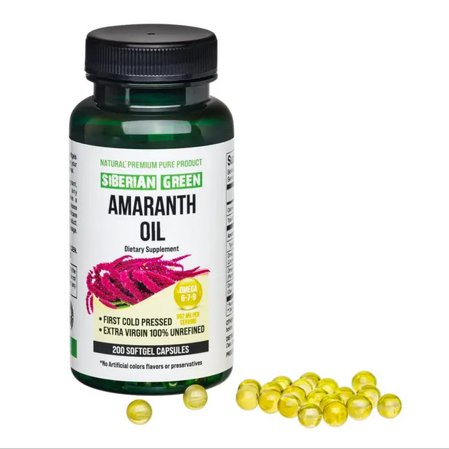 Siberian Green Amaranth Seed Oil Capsules 200 Softgels