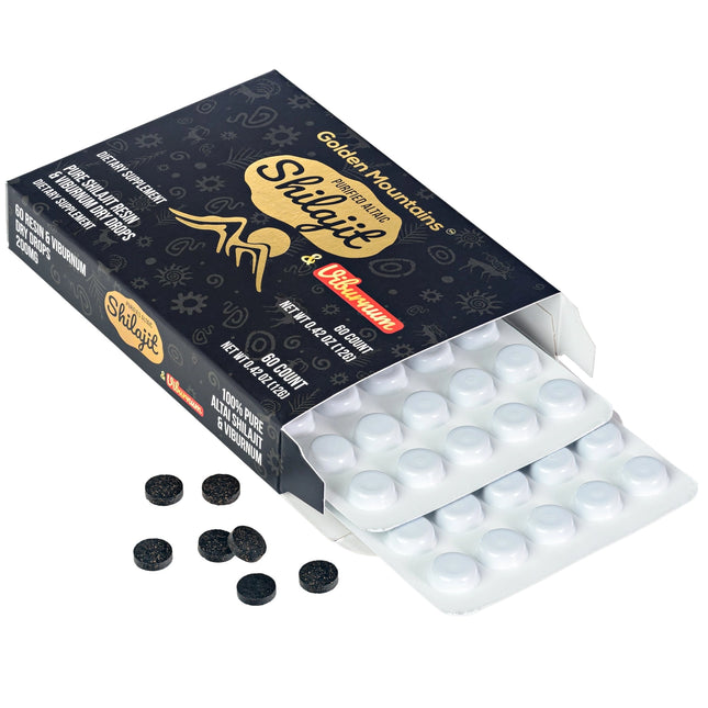 Siberian Green Shilajit Dry Drops with Viburnum Berries Extract, 60 Tablets