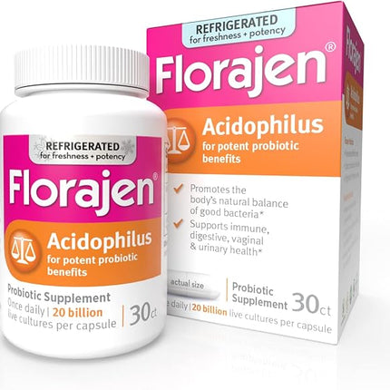 florajen acidophilus, florajen probiotic, acidophilus probiotic, lactobacillus acidophilus la-14, probiotic supplement, 20 billion live cultures, digestive health, gut health, microbiome support, intestinal flora support, probiotic capsules, immune support, digestive support, antibiotic probiotic, refrigerated probiotic, healthy digestion, women's health probiotic, gastrointestinal health, vitamins and supplements, флоражен ацидофилус, пробиотик ацидофилус, лактобациллус ацидофилус, здоровье кишечника, проб