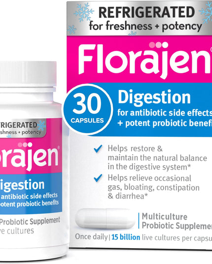 florajen digestion, florajen probiotic, probiotic supplement, 15 billion live cultures, digestive health, gut health, probiotic capsules, intestinal flora support, microbiome support, digestive support, antibiotic probiotic, lactobacillus acidophilus, bifidobacterium lactis, bifidobacterium longum, bifidobacterium bifidum, lactobacillus rhamnosus, refrigerated probiotic, gastrointestinal health, probiotic for digestion, vitamins and supplements, флоражен, пробиотик, здоровье кишечника, пробиотические капсул