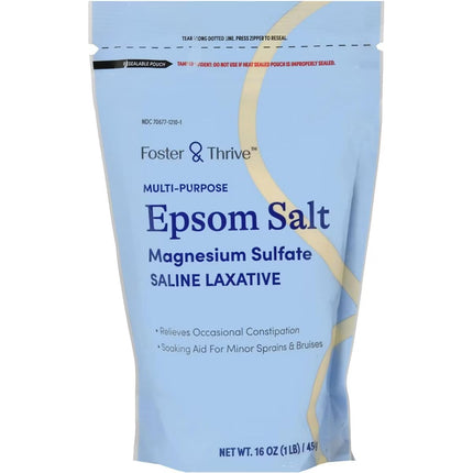 Foster & Thrive Multi-Purpose Epsom Salt for Soaking & Relaxation – 16 oz (454 g)