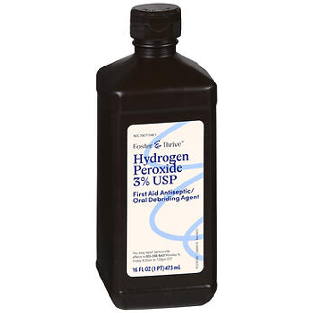 hydrogen peroxide, hydrogen peroxide 3 percent, first aid antiseptic, wound cleanser, antiseptic solution, oral debriding agent, first aid supplies, wound care, skin cleanser, foster and thrive, usp hydrogen peroxide, перекись водорода, перекись водорода 3 процента, антисептик, обработка ран, очищение ран, первая помощь, антисептический раствор, медицинские принадлежности, уход за ранами, foster and thrive, peróxido de hidrógeno, agua oxigenada, peróxido de hidrógeno 3 por ciento, antiséptico, limpieza de h