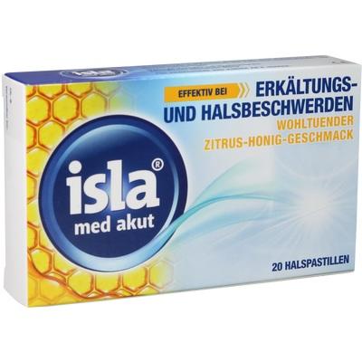 Isla Med Acute Citrus-Honey Lozenges, 20 ct  Soothing Throat Lozenges with Hyaluronic Acid & Iceland Moss