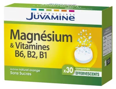 Juvamine Magnesium &amp; Vitamins B6 B2 B1 — 30 Effervescent Tablets