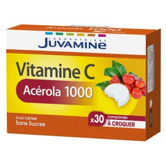 Juvamine Vitamin C Acerola 1000 #30 Tabs to Crunch