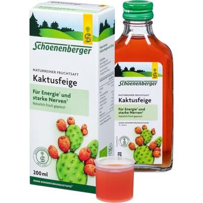 Schoenenberger Organic Prickly Pear Juice (KAKTUSFEIGE Saft Bio) 200 ml | Natural Energy & Recovery Support