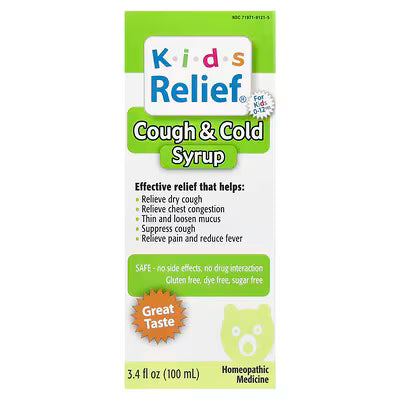 kids relief cough and cold, homeopathic cough syrup, homeopathic cold remedy, children's cough relief, kids cold medicine, non drowsy cough syrup, cough and cold syrup, runny nose relief, nasal congestion relief, children's respiratory support, sugar free cough syrup, alcohol free, kids relief, кидс релиф кашель и простуда, гомеопатия для детей, сироп от кашля для детей, средство от простуды, насморк, заложенность носа, кашель у детей, негормональное средство, без сахара, без спирта, здоровье детей, kids re