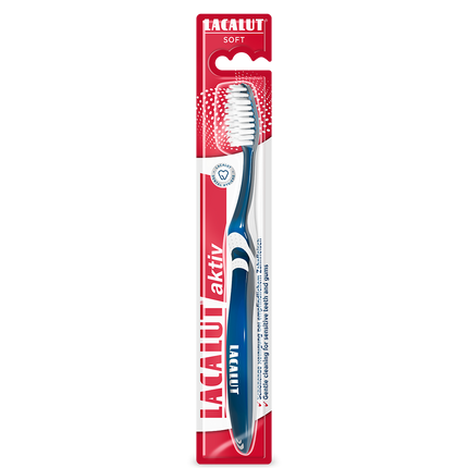 Lacalut toothbrush with packaging on a white background