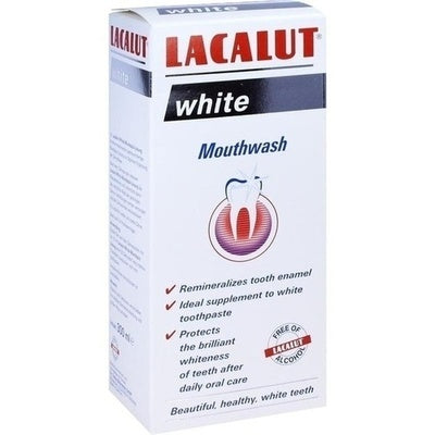 Lacalut white mouthwash packaging on a white background