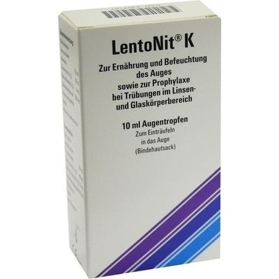 LentoNit K eye drop packaging on a white background