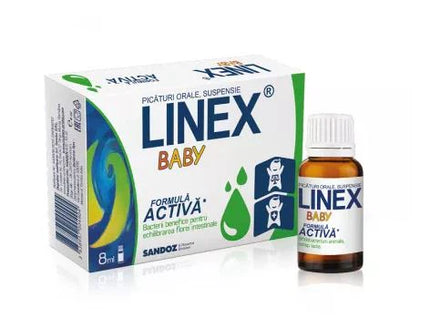 LINEX Baby packaging and bottle on a white background