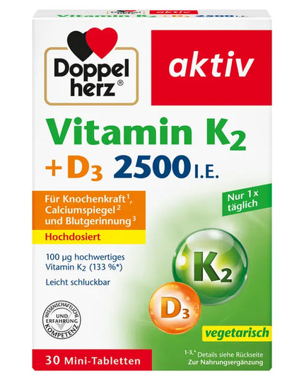 VITAMIN K2+D3 2500I.E. TABS #30 DOPPEL HERZ