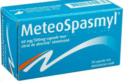 Meteospasmyl 30 Capsules  Alverine + Simethicone | IBS, Bloating & Intestinal Spasm Relief