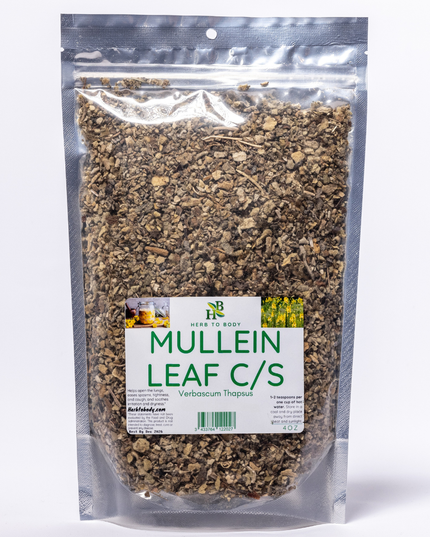 Package of mullein leaf on a white background