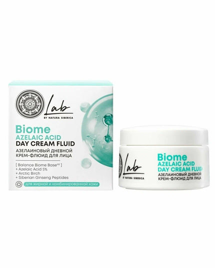Biome Azelaic Acid Day Cream Fluid packaging on a white background