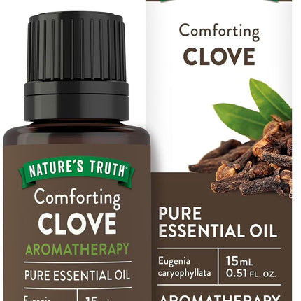 nature's truth clove, nature's truth comforting clove, clove essential oil, pure clove oil, eugenia caryophyllata, syzygium aromaticum, steam distilled essential oil, aromatherapy, diffuser oil, massage oil, warming essential oil, comforting essential oil, spicy essential oil, woody essential oil, diy essential oil, home fragrance, gc ms tested, non gmo essential oil, gluten free essential oil, масло гвоздики, эфирное масло гвоздики, масло бутонов гвоздики, eugenia caryophyllata, syzygium aromaticum, чистое