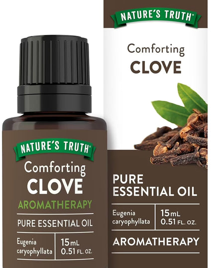 nature's truth clove, nature's truth comforting clove, clove essential oil, pure clove oil, eugenia caryophyllata, syzygium aromaticum, steam distilled essential oil, aromatherapy, diffuser oil, massage oil, warming essential oil, comforting essential oil, spicy essential oil, woody essential oil, diy essential oil, home fragrance, gc ms tested, non gmo essential oil, gluten free essential oil, масло гвоздики, эфирное масло гвоздики, масло бутонов гвоздики, eugenia caryophyllata, syzygium aromaticum, чистое