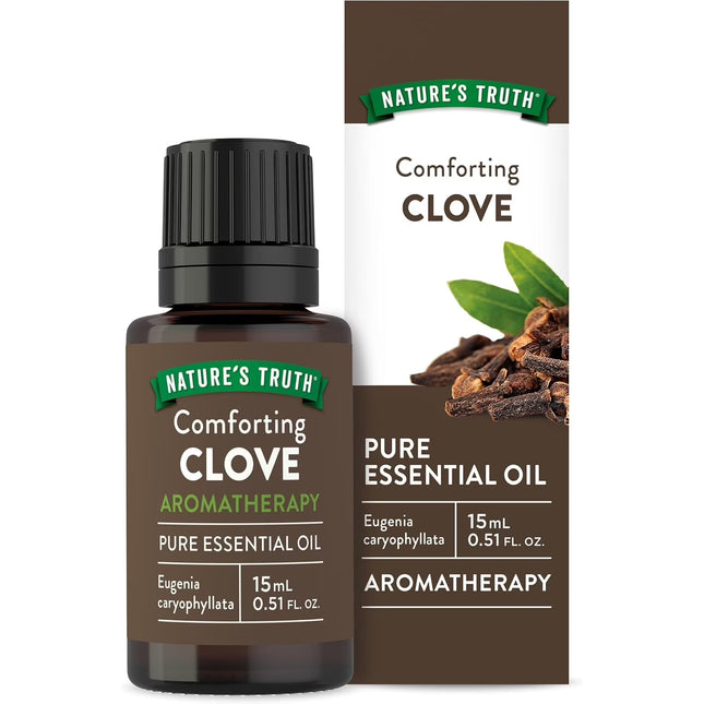 nature's truth clove, nature's truth comforting clove, clove essential oil, pure clove oil, eugenia caryophyllata, syzygium aromaticum, steam distilled essential oil, aromatherapy, diffuser oil, massage oil, warming essential oil, comforting essential oil, spicy essential oil, woody essential oil, diy essential oil, home fragrance, gc ms tested, non gmo essential oil, gluten free essential oil, масло гвоздики, эфирное масло гвоздики, масло бутонов гвоздики, eugenia caryophyllata, syzygium aromaticum, чистое