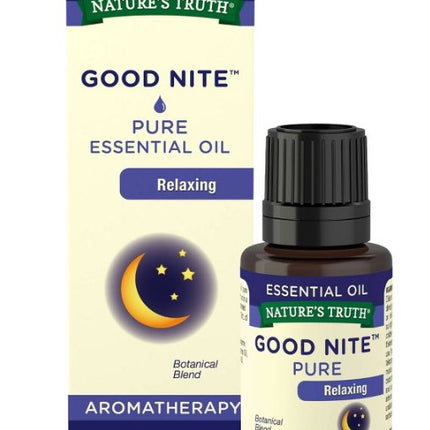 nature's truth good nite, good nite essential oil, relaxing essential oil, sleep essential oil, bedtime aromatherapy, calming essential oil, lavender oil, tangerine oil, bergamot oil, cypress oil, geranium oil, frankincense oil, chamomile oil, diffuser oil, massage oil, meditation essential oil, essential oil blend, pure essential oil, gc ms tested, non gmo essential oil, gluten free essential oil, масло для сна, эфирное масло для сна, расслабляющее эфирное масло, масло лаванды, масло мандарина, масло берга