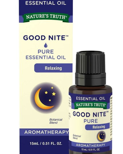 nature's truth good nite, good nite essential oil, relaxing essential oil, sleep essential oil, bedtime aromatherapy, calming essential oil, lavender oil, tangerine oil, bergamot oil, cypress oil, geranium oil, frankincense oil, chamomile oil, diffuser oil, massage oil, meditation essential oil, essential oil blend, pure essential oil, gc ms tested, non gmo essential oil, gluten free essential oil, масло для сна, эфирное масло для сна, расслабляющее эфирное масло, масло лаванды, масло мандарина, масло берга